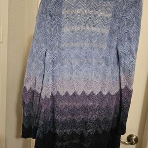 Gradient Blue and Purple Knit Skirt